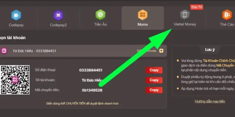Ưu điểm nổi bật khi nạp tiền tại Xo88