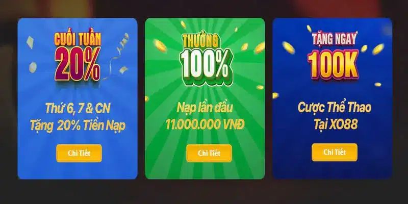 Nhận thưởng khuyến mãi khi đăng ký Xo88